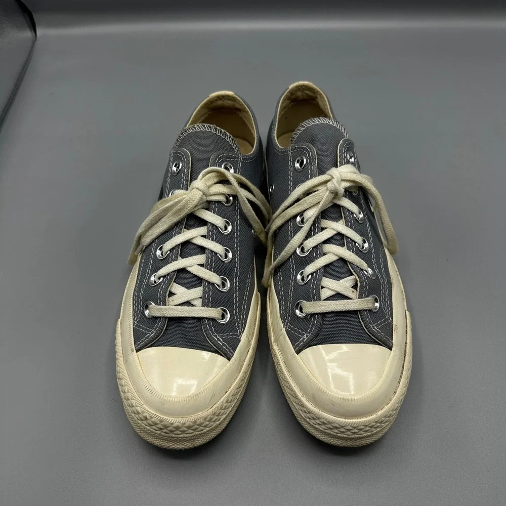 Comme des Garcons PLAY Converse Chuck 70 Low Grey Heart Sneakers Womens 8 Mens 6
